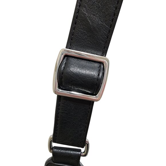 Espe Crossbody Shoulder Bag Black Vegan Leather Adjustable Strap Zip Pockets - Picture 5 of 16